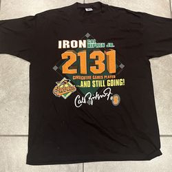 Cal Ripken Jr. Orioles 2131 Iron Man Streak Vintage Tshirt XL Starter Preowned 