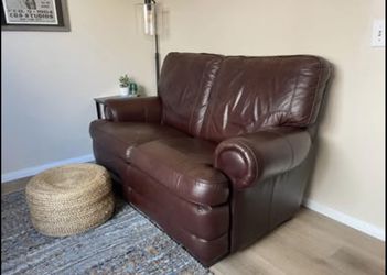 Faux Leather Loveseat