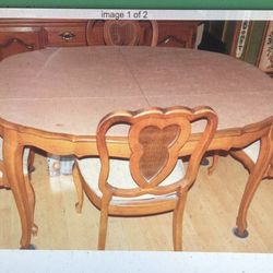 Complete dining room set solid wood