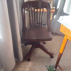 Solid Wood Desk Chair On Wheels