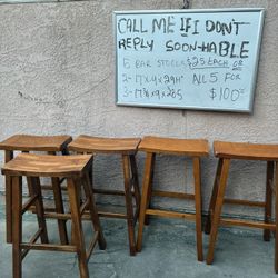 5  Wooden Stools Bars $25 Each It All 5 For 100