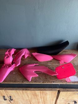 Pink Dirt Bike Plastic Fairing Kit with Seat