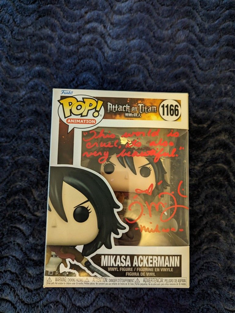 Mikasa Ackermann #1166 Funko Pop Signed