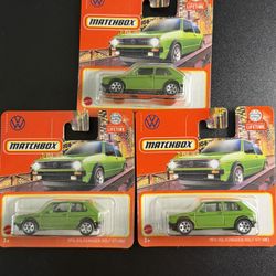 Matchbox Green 1976 Volkswagen Golf GTI MK1 Short Card Lot of 3