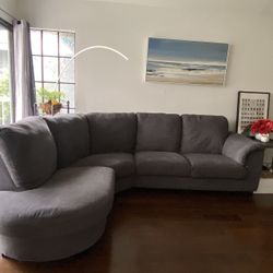 Fabric Grey Corner Sofa Set