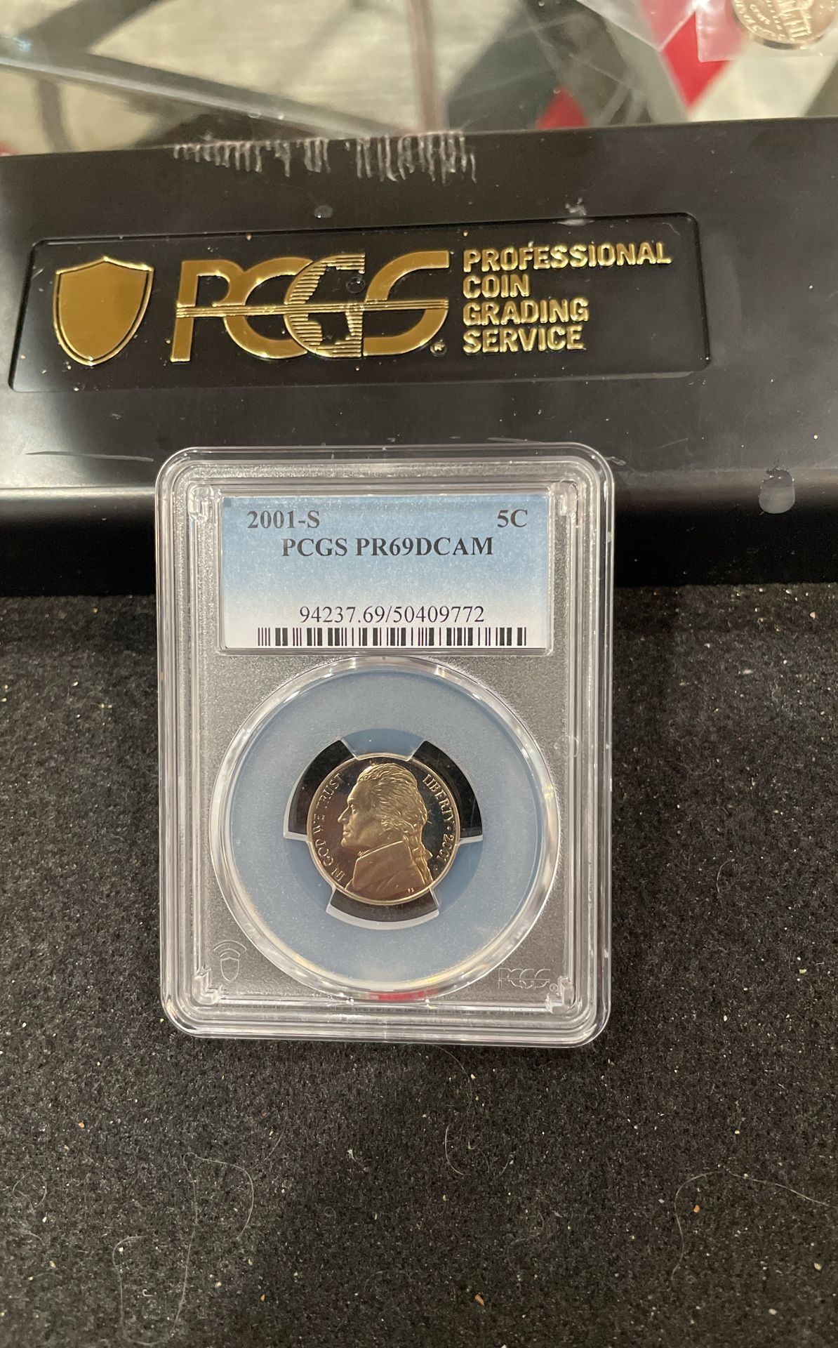 2001 S Gem Proof Jefferson Nickel Graded At PR69 With A Deep Cameo A-19