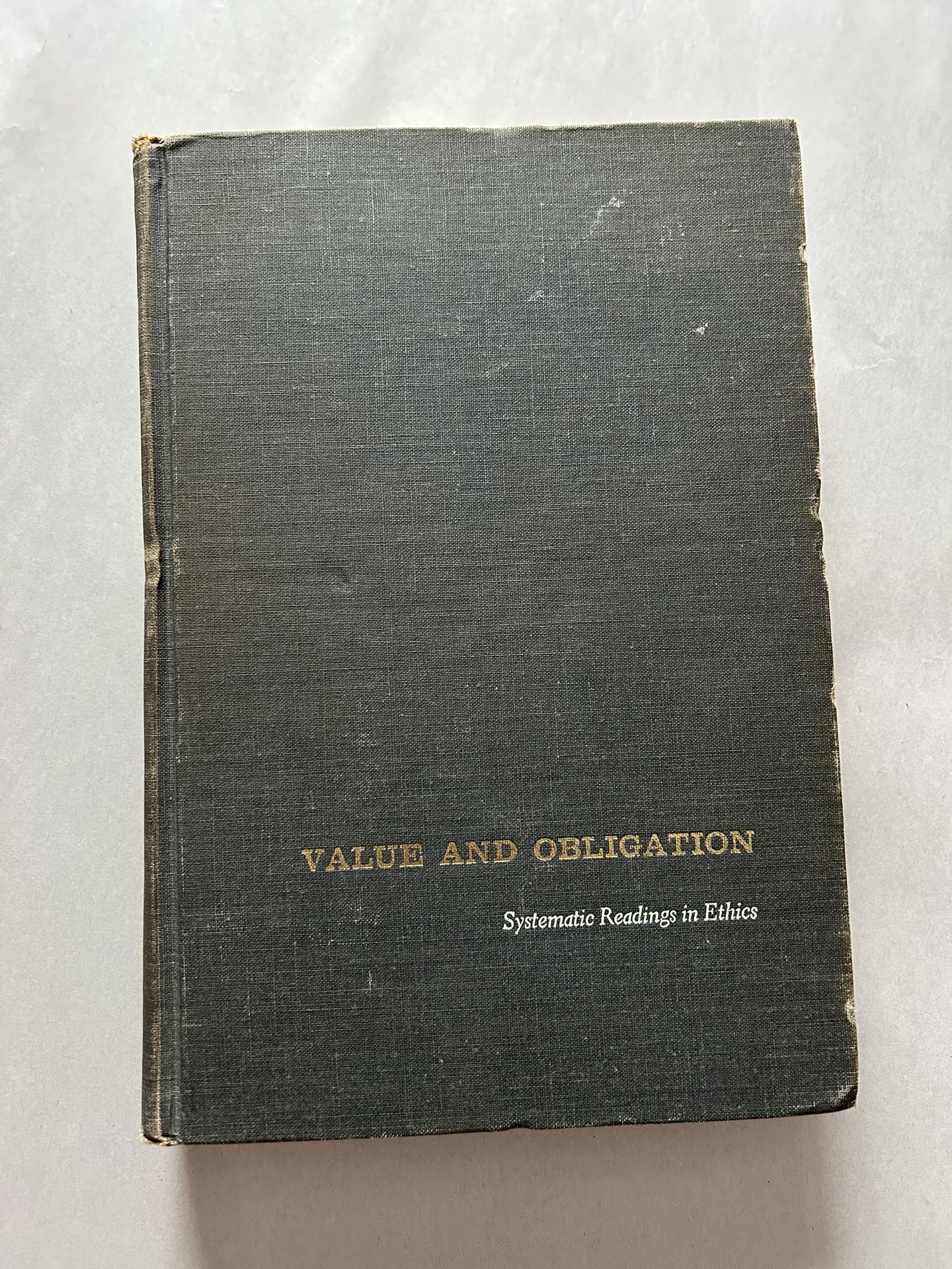 Value And Obligation Hard Cover 1961