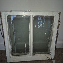 2 Sets Of Wood Frame Windows