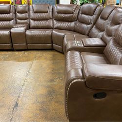 Leather Sectional Recliner Same Day Delivery No Money Down 0% Interest