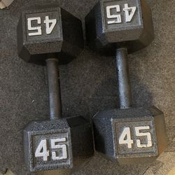 45 lbs. Cast Hex Dumbbell - Double