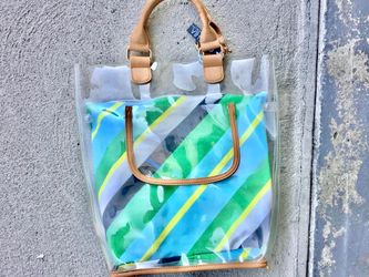 NEW Cynthia Rowley Canvas Plastic Beach Everyday Tote Bag Harbour Navy Design List Price $110
