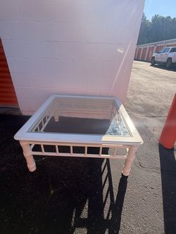 Glass top square coffee table