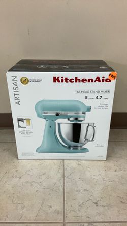 KITCHEN AID ARTISAN TILT-HEAD STAND MIXER 5QT KSM150PSMI MINERAL WATER.
