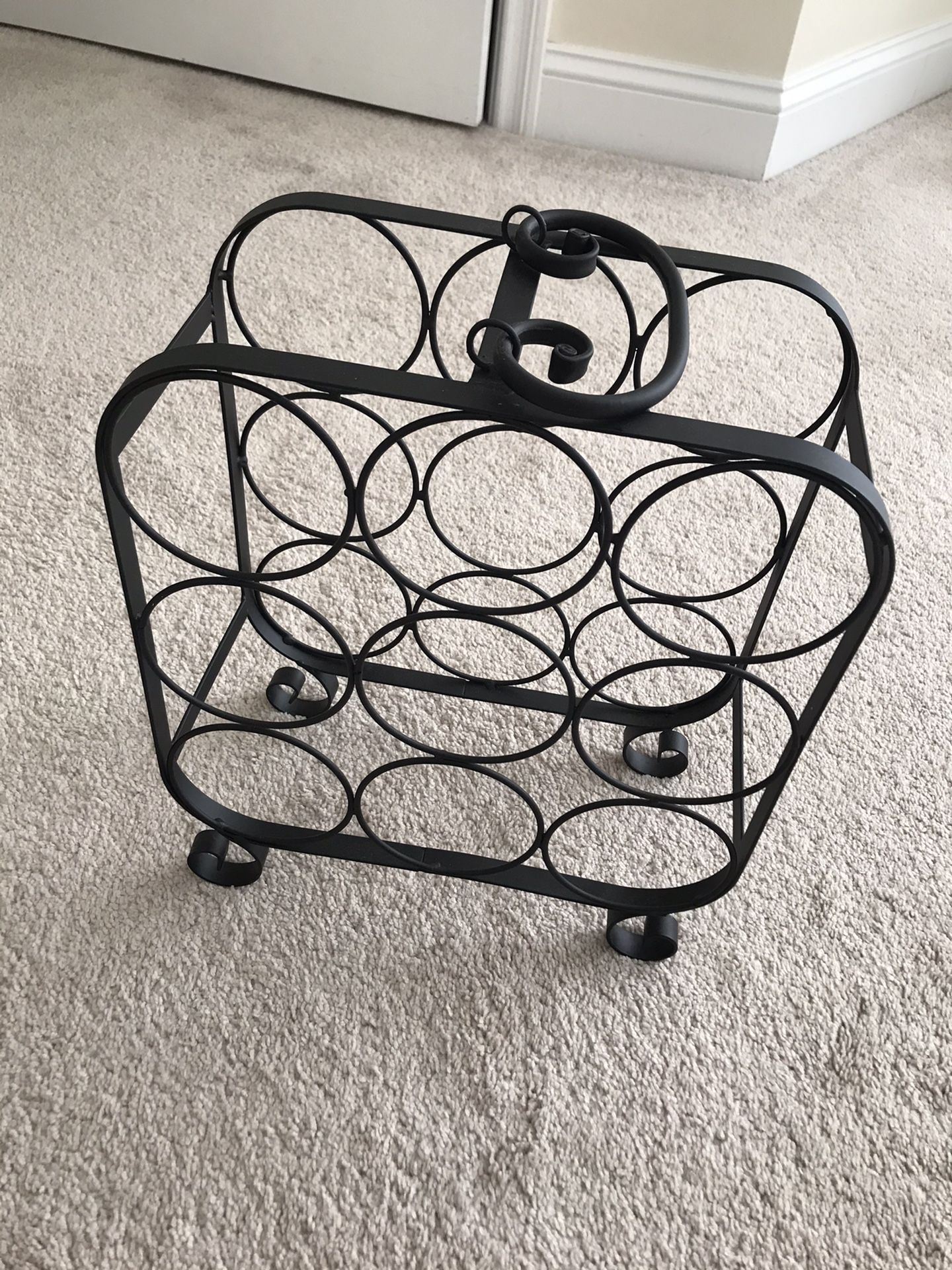 Wrought Iron Table Top 9 Bottle Wine Rack