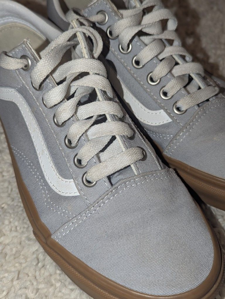 Old School Grey, White And Gum Vans
