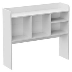 White Bookcase Headboard with Shelves