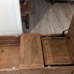 Crate & Barrel Tucker Grey Rectangular Trunk