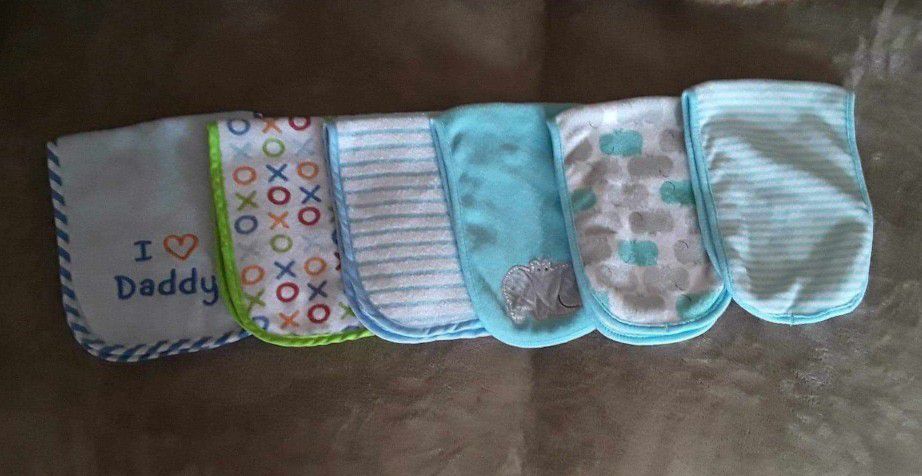 6 baby burp cloths $6 FIRM for ALL 6!