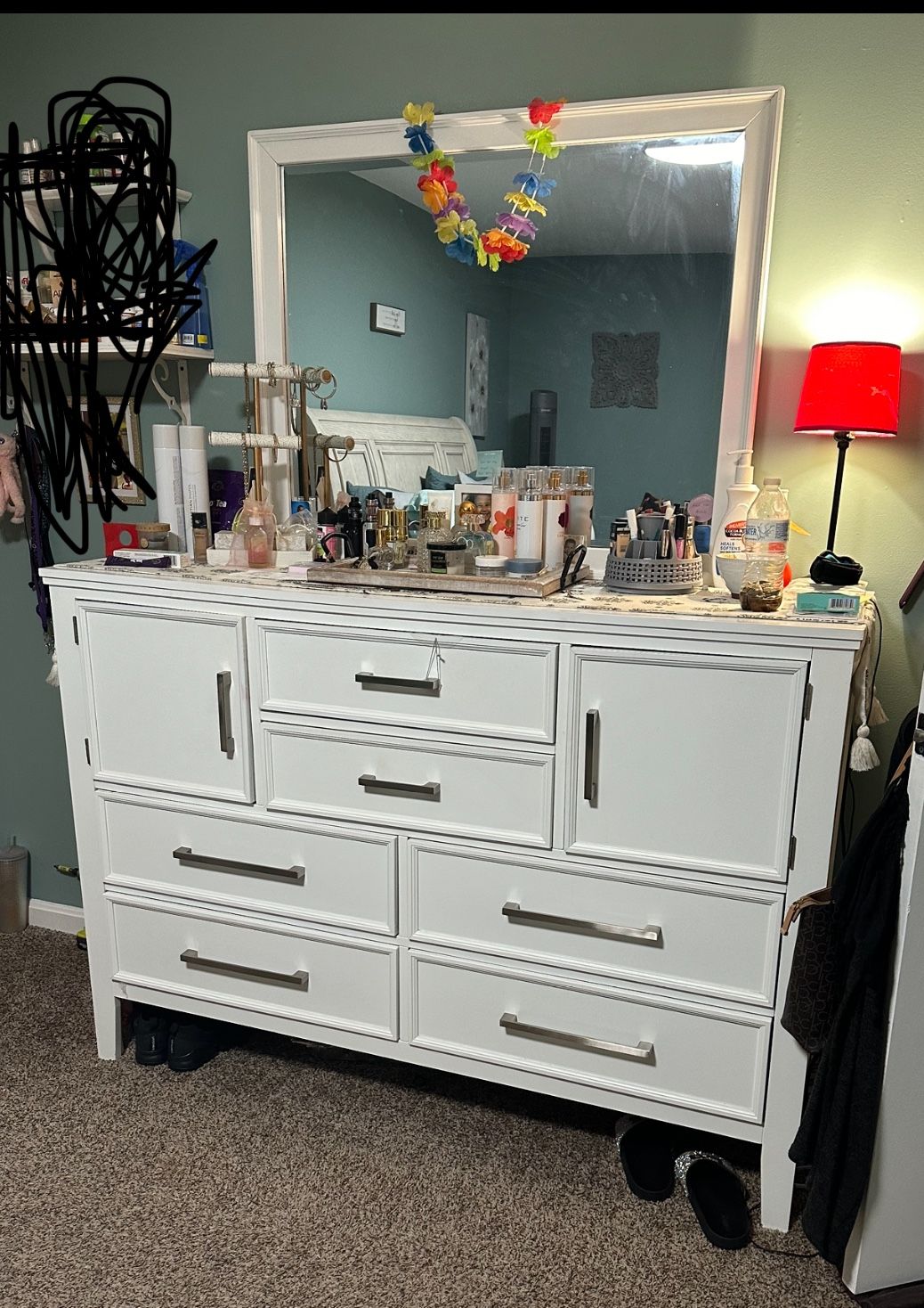 White Dresser With Mirror