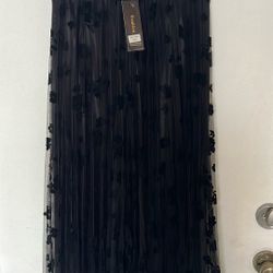 Skirt Pleaded Lace Overlay 