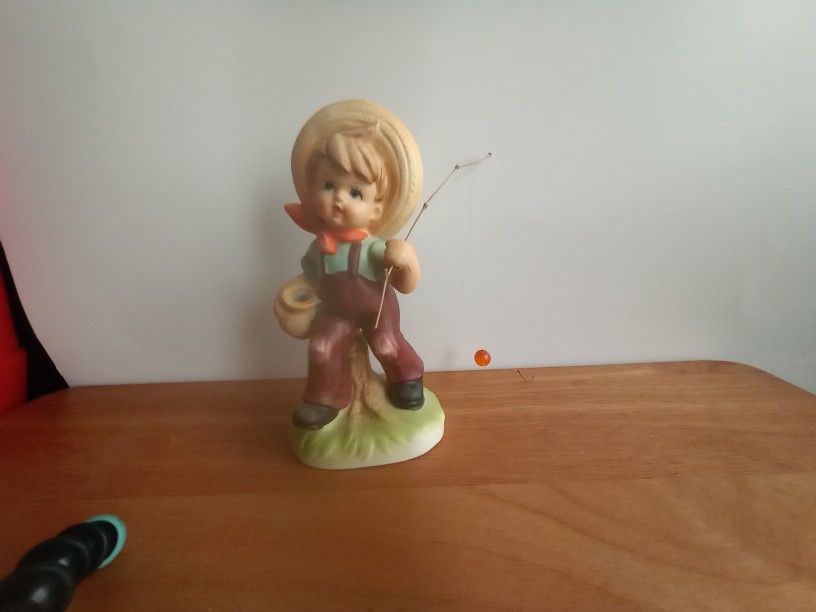 Wales Girl Fishing Figurine
