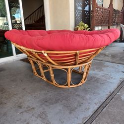 Rattan Double Papasan Chair with Cushion $165