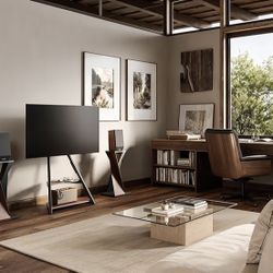 Rolling Media stand for TV corner stand for up to 65” TV