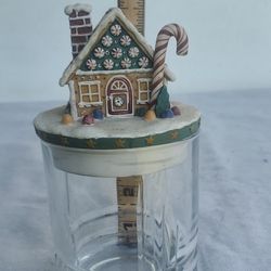 Christmas Ginger Bread House Jar with lid