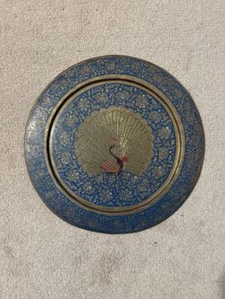 Artisan Metallic Peacock Wall Hanging, Table Decoration