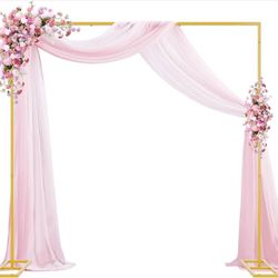 (5555-2) Wokceer 8x8FT Backdrop Stand Heavy Duty Pipe and Drape Kit with Base, Square Adjustable Backdrop Stand for Wedding Birthday Party Photo Booth