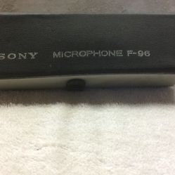 Vintage Sony F-96 Dynamic Microphone  Great Condition  In Case  Or Best Offer