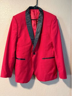 LOT OF 3 - RED, WHITE, BLACK: Satin-Trim Tuxedo Blazers. - Men