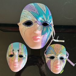 Mardi Gras Wall Masks - Set of Three