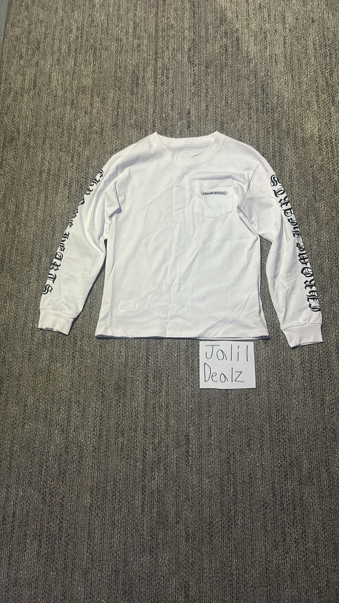 White Chrome Heart Long Sleeve