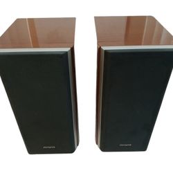 Pair of Aiwa SX-LM99 6Ω Glossy Wood Bookshelf Speakers for Stereo System XR-M99