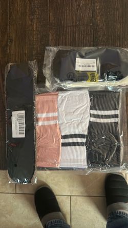 Assorted socks and a wristband