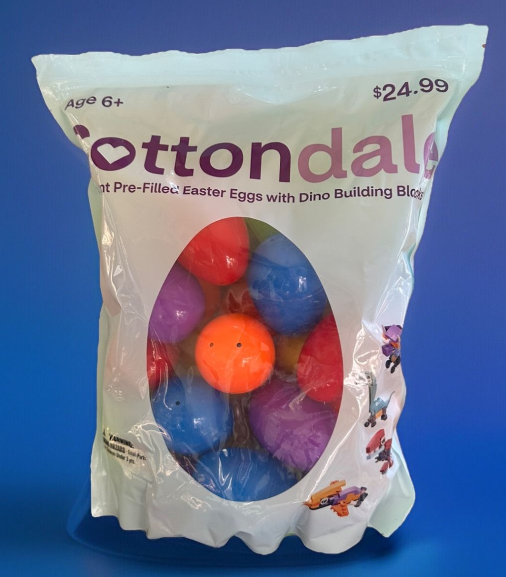 Cottondale 24ct Pre-Filled Large Easter Eggs With “Lego” Dinosaur Figurines