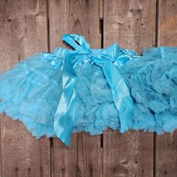 Girls Fluffy Petti Skirt, Size: M (2T-4T) Tutu Skirt, Birthday/Dance Skirt, Color: Sapphire