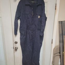 Carhartt Men's Flame Resistant Loose Fit Twill Coverall, Dark Navy, XX-Large Short