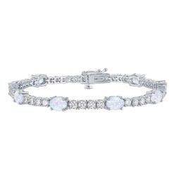  Opal Silver Tennis Bracelet