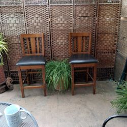 2 Tall Wooden Chairs  $ 28  Both