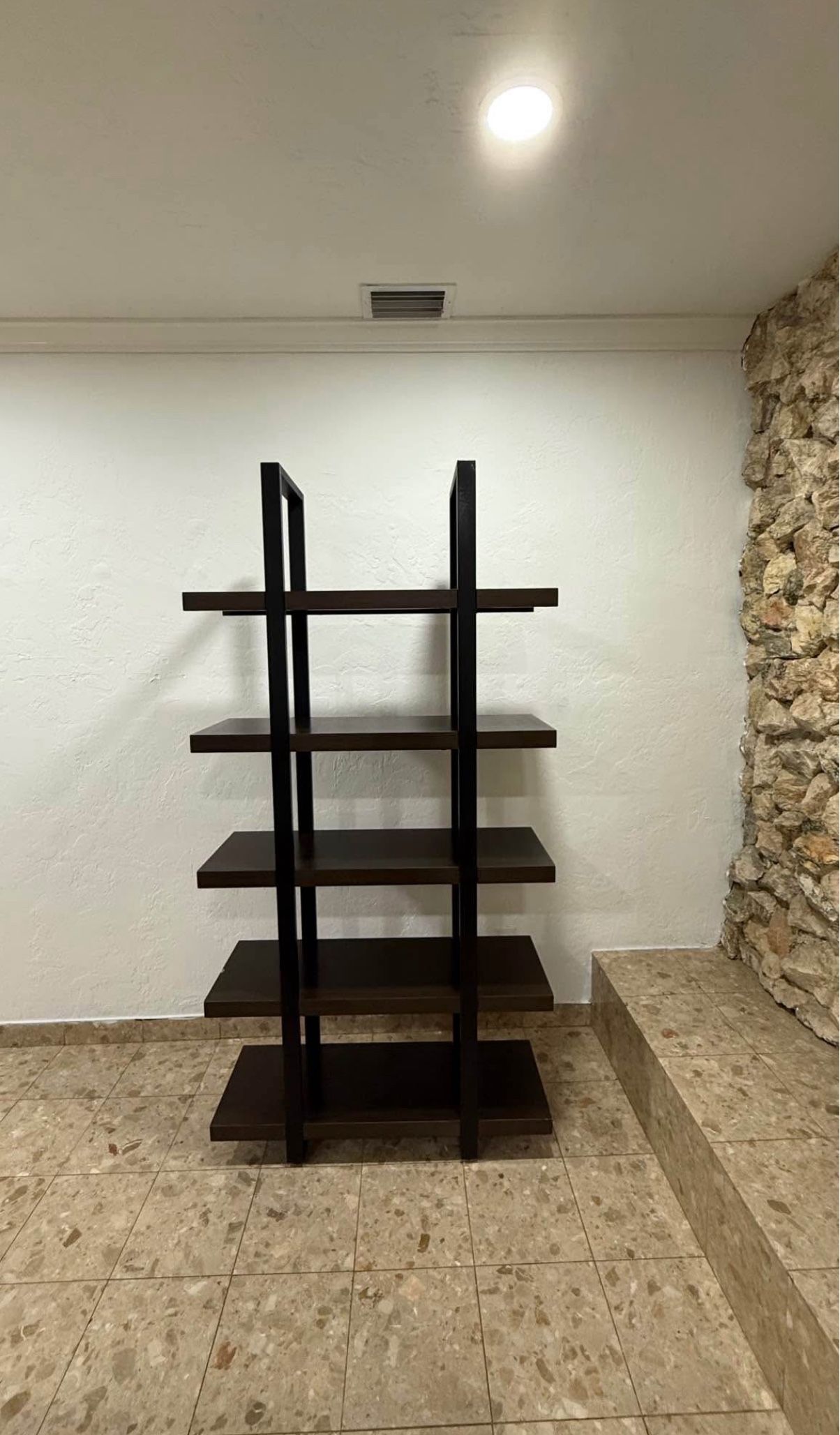 brown wood stained stand