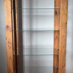 Unique Rustic Wood & Glass Shelf Disp1cas.MustSee!