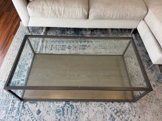 Crate & Barrel Switch Glass Coffee Table