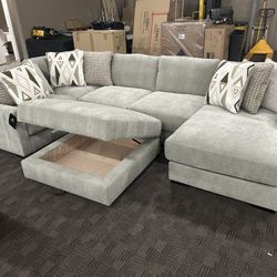 New Feather Cloud Big Sectional Couch And Ottoman 
