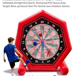 7 foot inflatable dart board with pump......soccer balls and darts