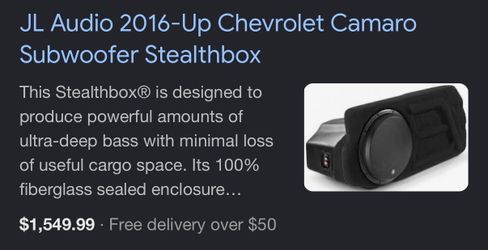2016-2022 Camaro stealth box with amp