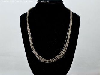 Sterling Silver 22 inch 10 Strand Liquid Silver Necklace 37.66g