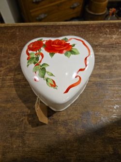Vintage Heart Shaped Trinket Box