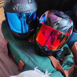 Motorcycle helmets in gloves